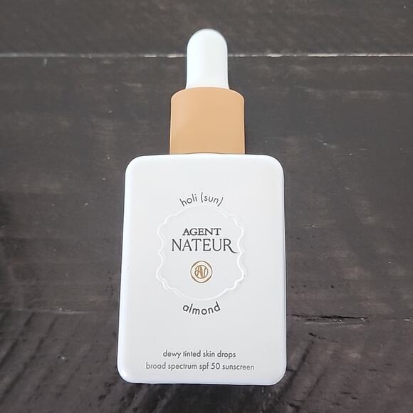 AGENT NATEUR Holi (Sun) Dewy Tinted Skin Drops SPF 50 Almond Shade 1 oz